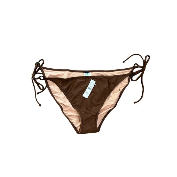 J.Crew Brown, O-ring curved-waist cheeky string bikini bottom, Women’s Size 3X - Picture 1 of 4